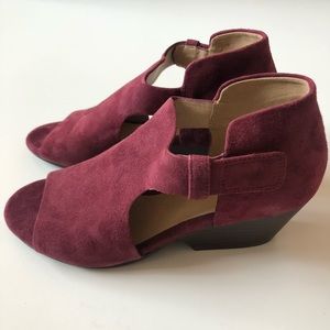EILEEN FISHER Purple IRIS Suede Wedge Sandals 6.5